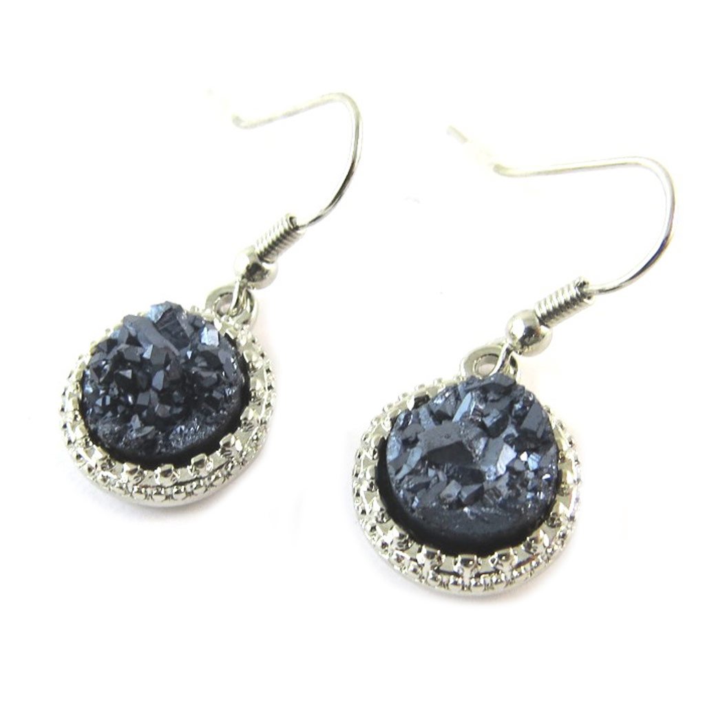 Mineralia Silver Gray Earrings - Handmade Jewelry for Women | Perfect for Parties, Weddings & Everyday Wear