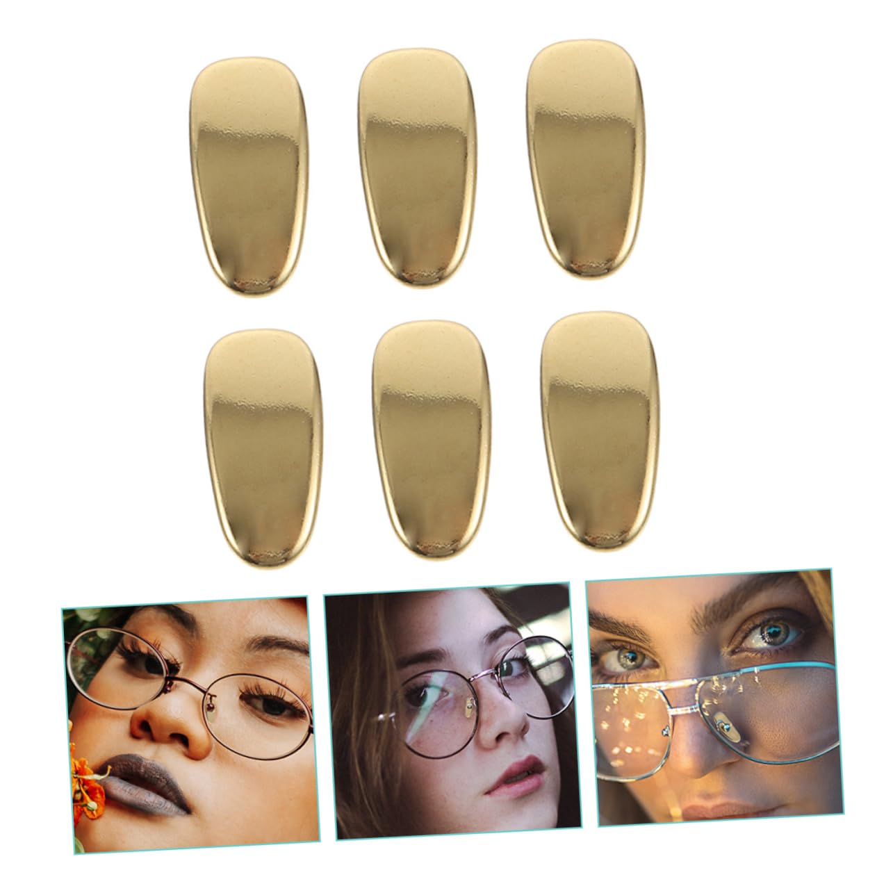 Lurrose 6-Pack Metal Nose Pads for Glasses - Comfortable Nose Supports & Seal Accessories - Perfect for Reading, Driving, and Daily Wear