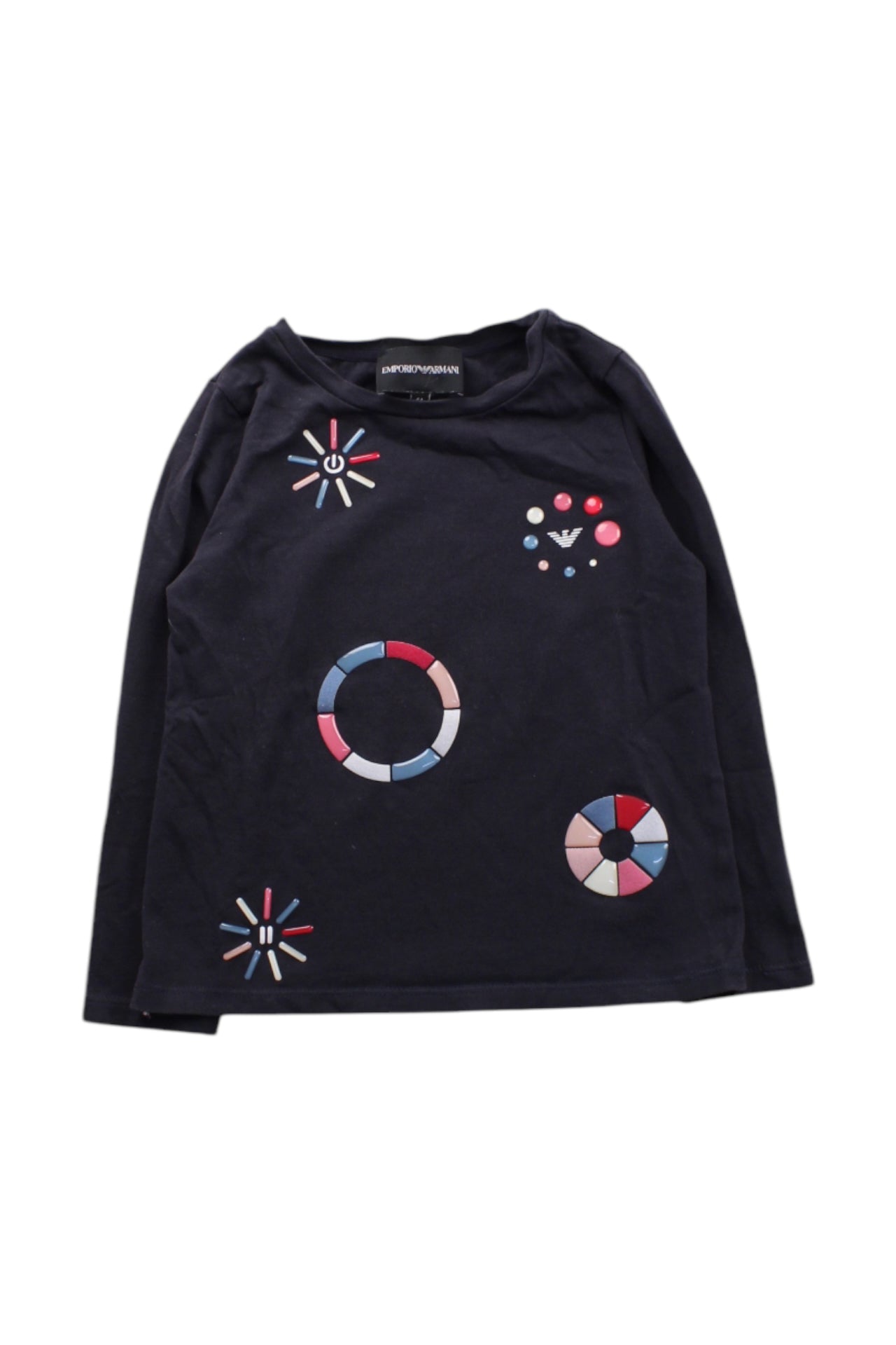 Armani Embellished Long Sleeve Top for Girls 4T - Elegant Blouse for Special Occasions, Parties & School Events