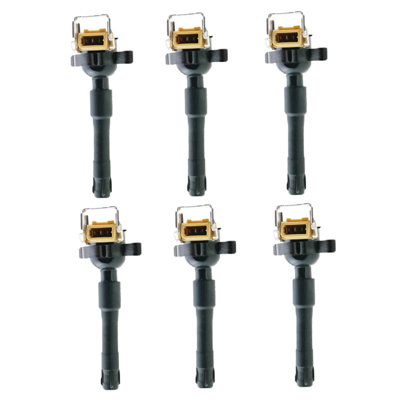 4AMCA Ignition Coil Pack - Compatible with BMW, Bentley & Land Rover (Fits UF354, OE Numbers 12131703228, 12131748017, 12131748018, 12137599219) - 6-Piece Set for Smooth Engine Performance & Reliable Starts
