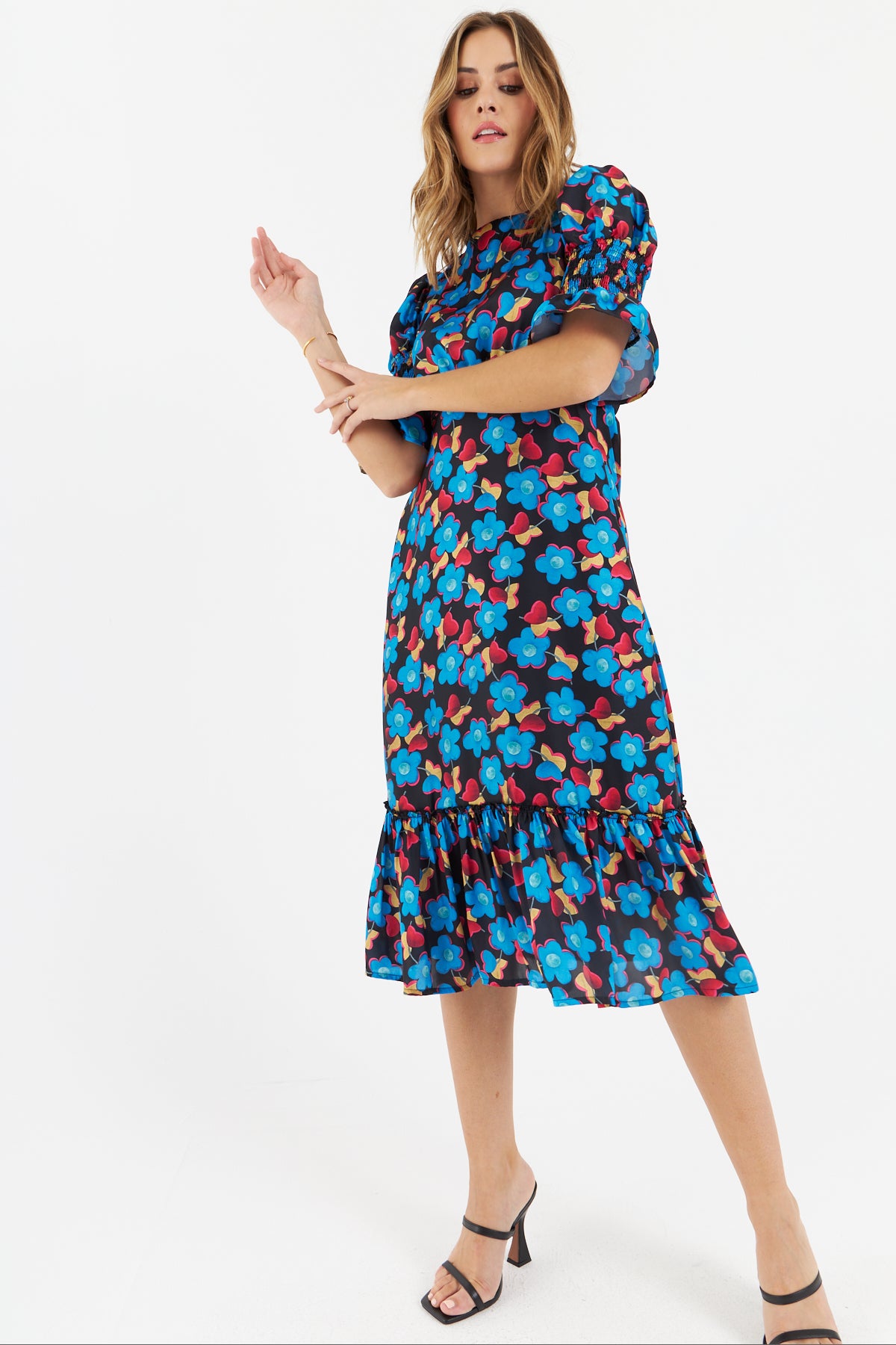 Lipa Dress for Women - Elegant Blue Flowy Maxi Dress for Summer, Beach, Party & Special Occasions