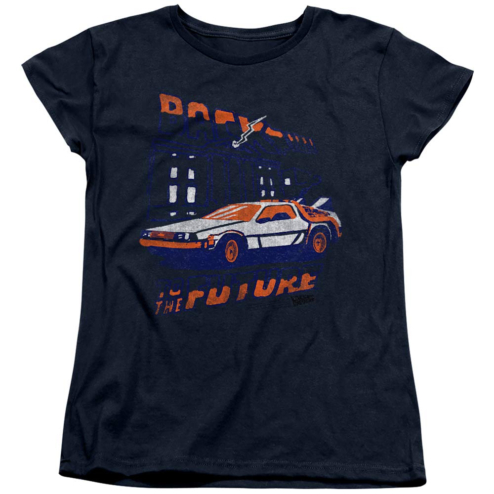 Back to The Future Lightning Strikes Women's Graphic T-Shirt | Vintage Movie Tee | Casual Wear & Cosplay Outfit