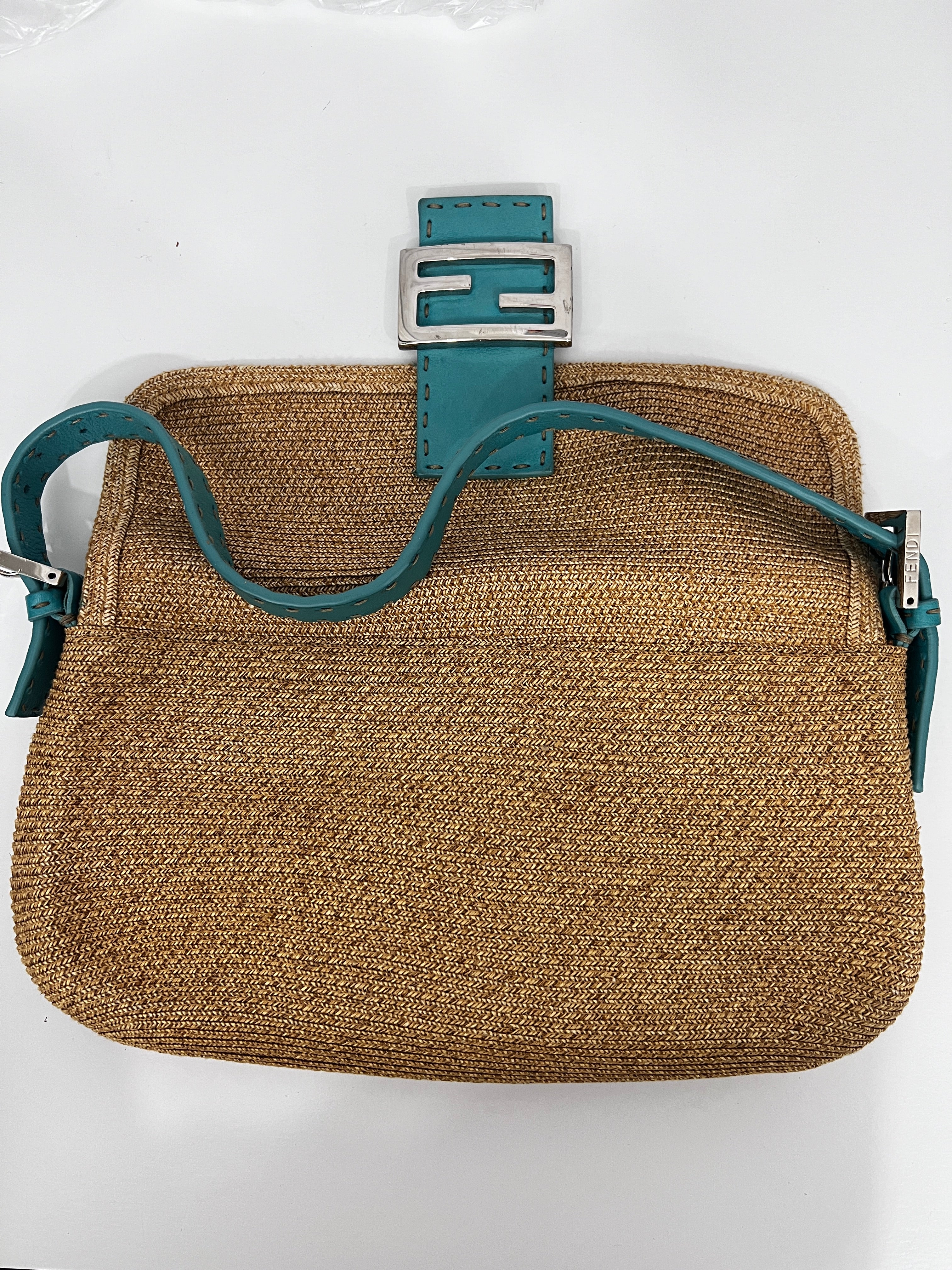 Authentic Pre-Owned Fendi Selleria Raffia Baguette Bag - Vintage Designer Handbag for Women | Perfect for Summer Outings, Beach Trips & Casual Chic Style