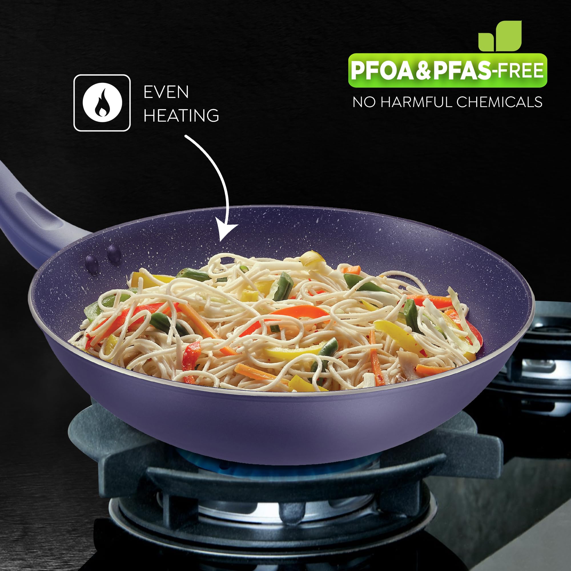 Prestige Ceraglide Ceramic Coating Non-Stick Aluminum Cookware Wok - 28cm (3.3L) Healthy Stir Fry Pan - Perfect for Asian Cooking, Sauteing & Deep Frying