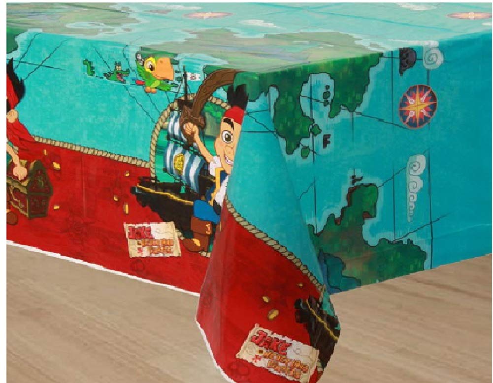 Hallmark Jake and the Never Land Pirates Table Cover - Waterproof & Washable Kids Party Decor for Birthday, Themed Events, and Playroom Fun | Toys & Games