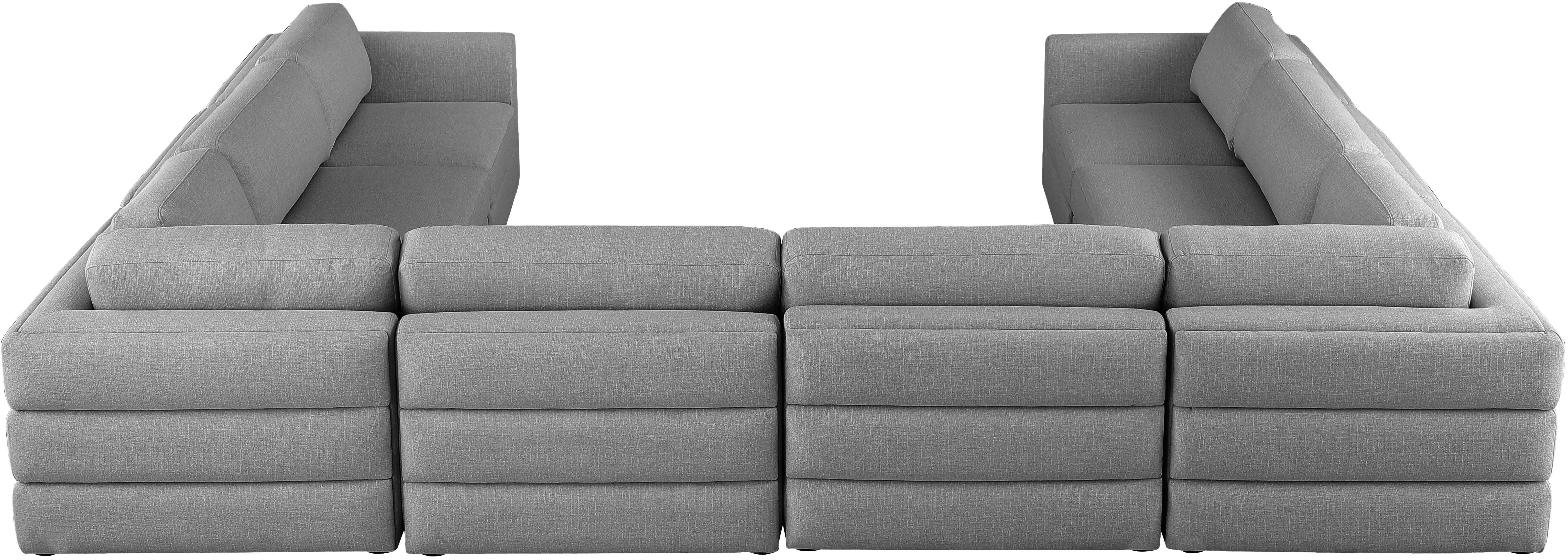 Beckham Durable Linen Textured Fabric Modular Sectional Sofa - Modern Living Room Furniture for Small Spaces & Apartments