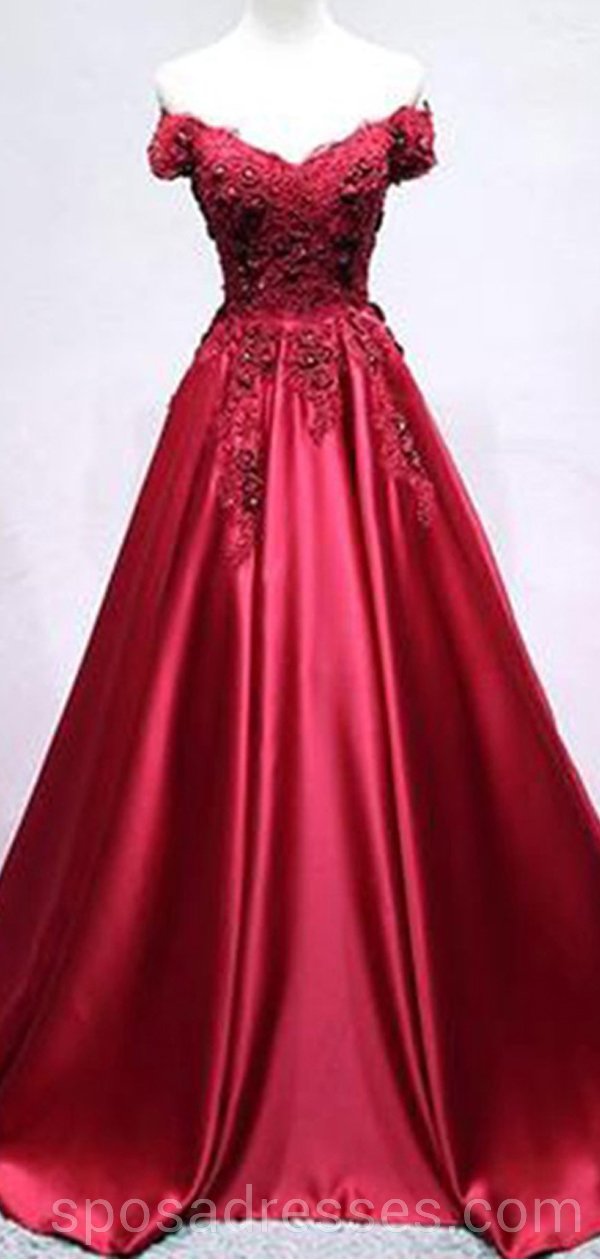 Elegant Off Shoulder Dark Red Long Evening Prom Dress - Custom Made Party Gown for Formal Events | Perfect for Homecoming, Prom Night & Special Occasions