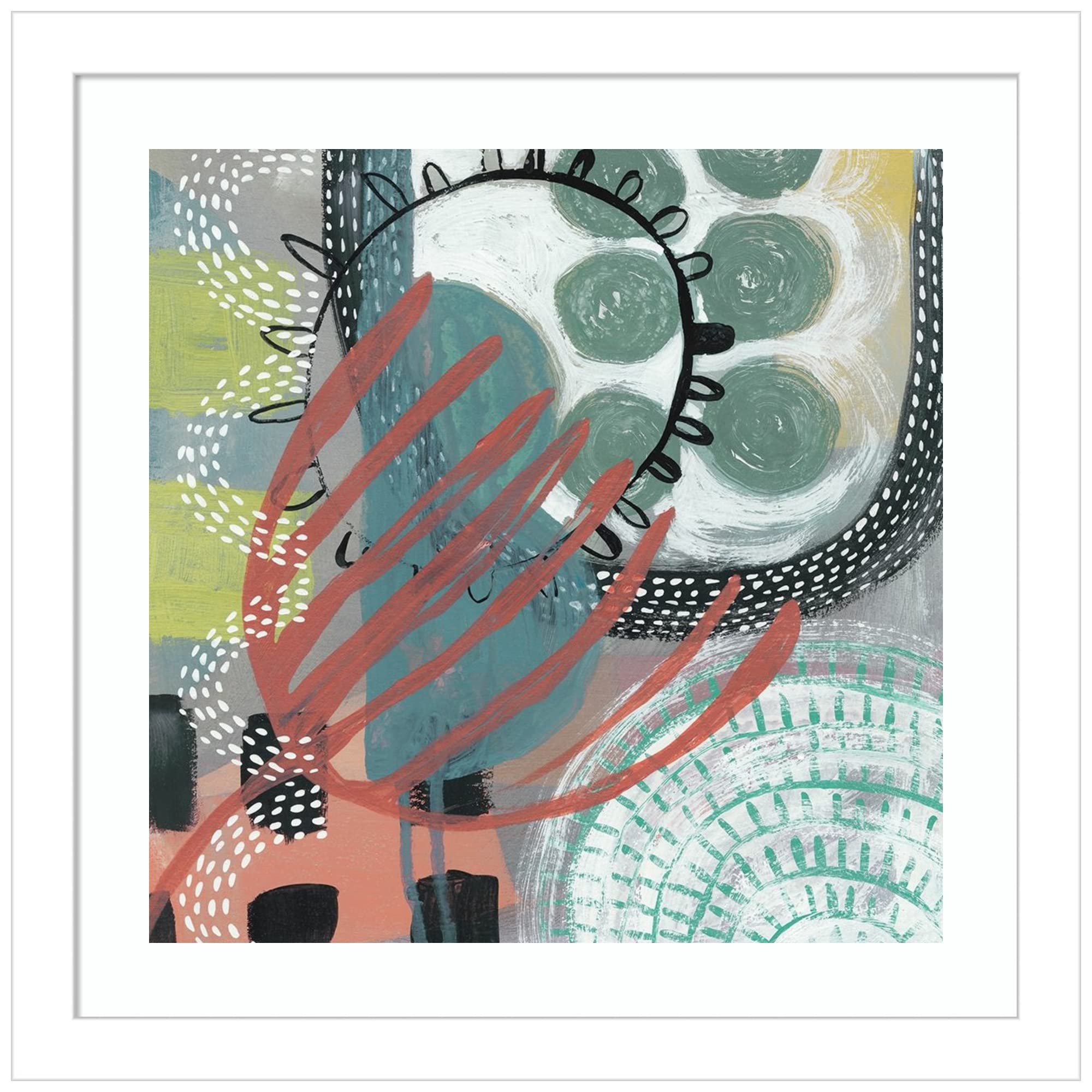 Amanti Art Wood Framed Wall Art Print - Ticker Tape IV by Chariklia Zarris - 13x13 Inches - Svelte White Frame - X-Small - Modern Home Decor for Living Room, Bedroom & Office