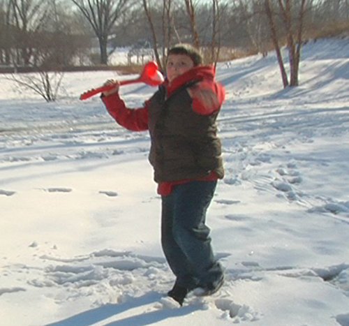 Emsco Group 1051 ESP Snow Slinger Maker Arm Snowball Thrower - Red | Winter Snowball Fight Toy for Kids & Adults | Outdoor Snow Play & Backyard Fun