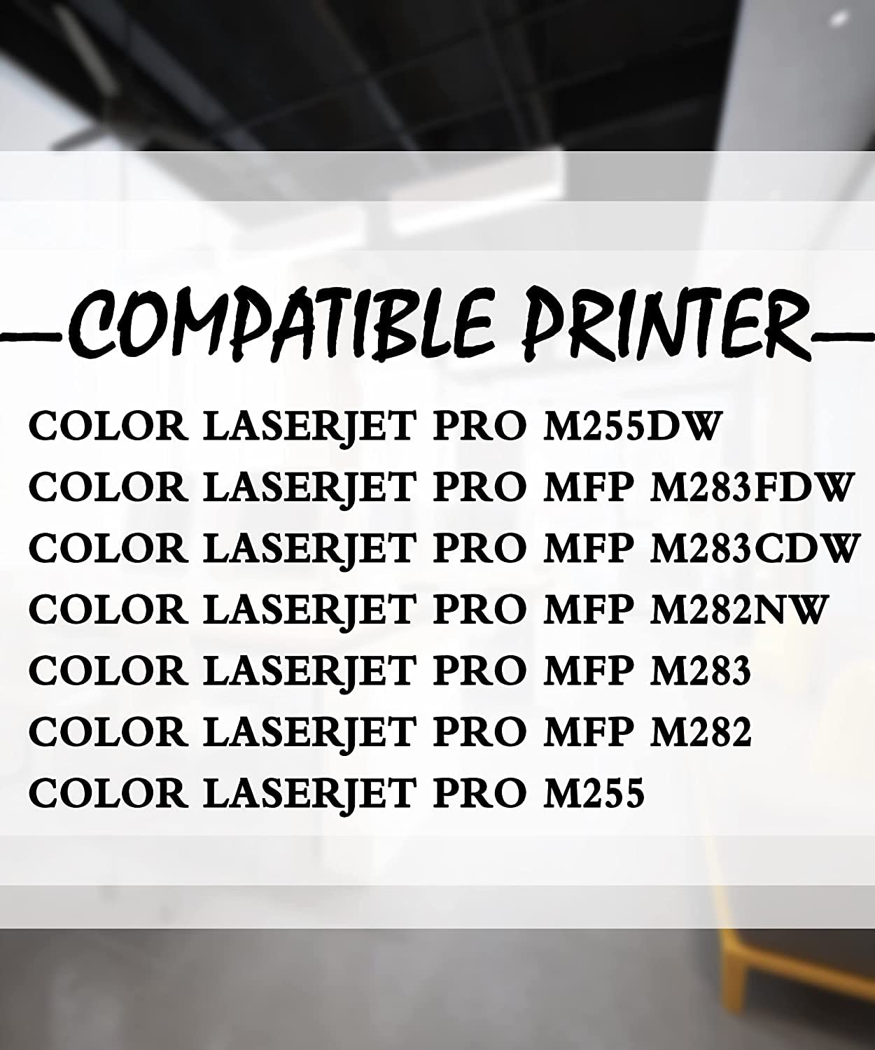 Compatible 206A Toner Cartridge (5-Pack) for HP Color LaserJet Pro M255/M283 - Home & Office Printing
