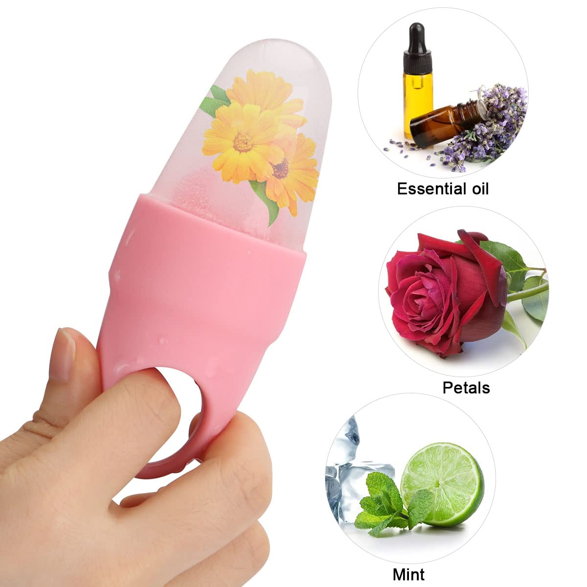 Small Ice Roller for Face & Eye - Cooling Facial Massage Tool for Skin Care, Gua Sha & Fine Lines Reduction | Silicone Ice Mould for Beauty Routine | Perfect for Morning De-Puffing & Post-Workout Skin Soothing (Black)