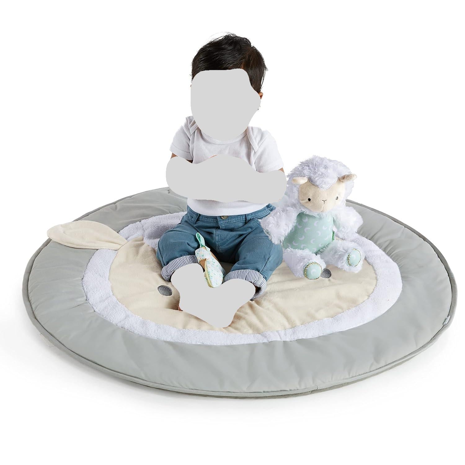Ingenuity Sheppy's Spot Plush Activity Gym for Babies - Soft & Interactive Playmat with Hanging Toys for Tummy Time, Sensory Development & Early Learning - Perfect Nursery Gift for Newborns & Infants