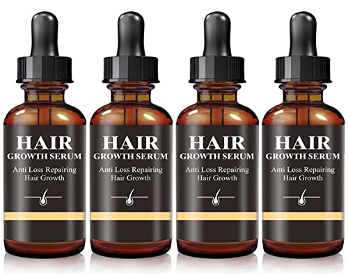 Allurium Hair Growth Serum for Black Women - Natural Hair Loss Treatment & Dry Damaged Hair Care - Nourishes Hair Follicles for Stronger Growth (4 Pack) - Perfect for Daily Use at Home & Salon Treatments