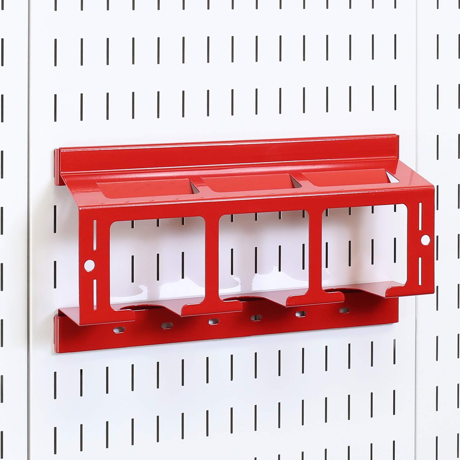 Wall Control Drill Holder - Compact Power Tool Organizer for Garage & Workshop (Red)
