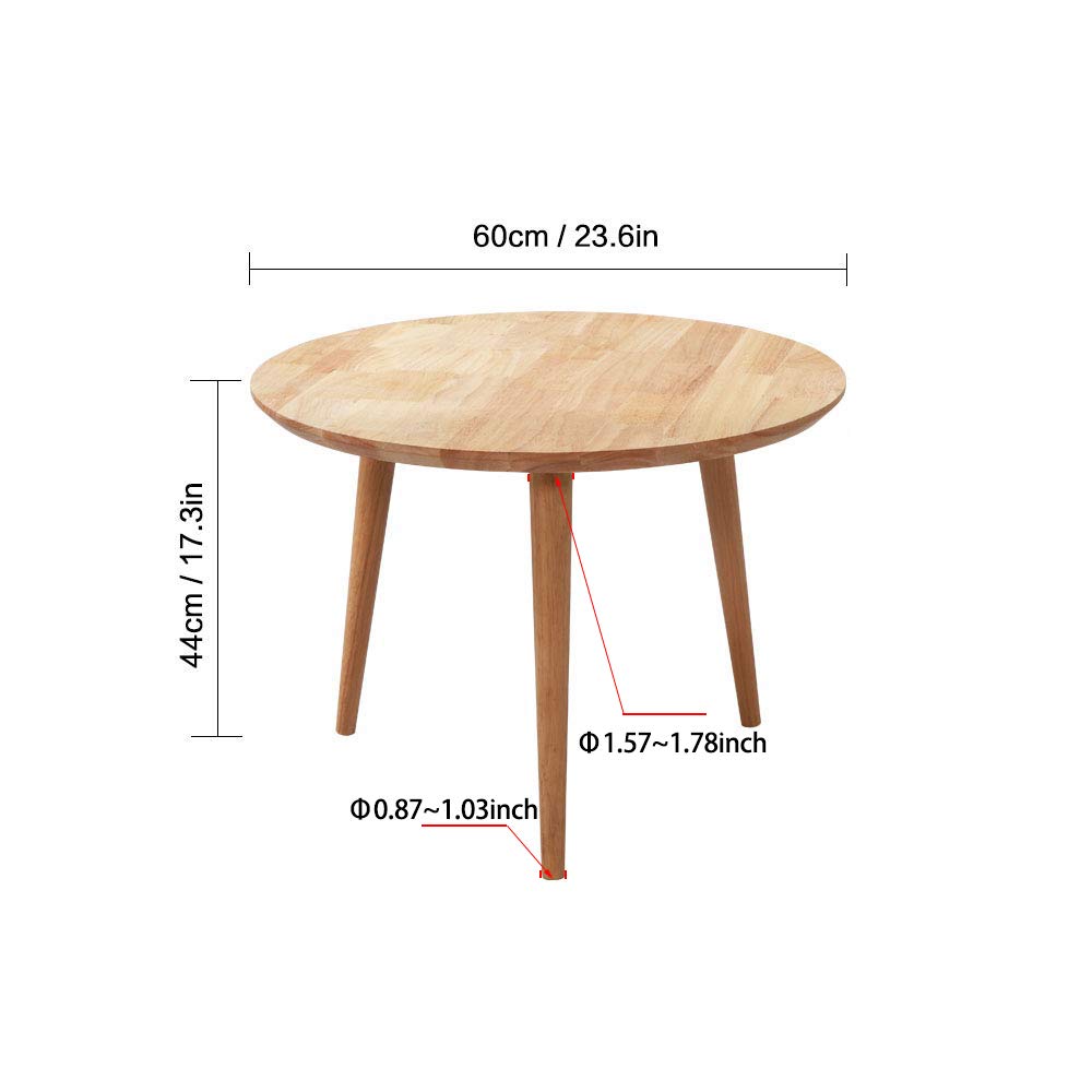 Solid Wood Round Side Table - 23.6