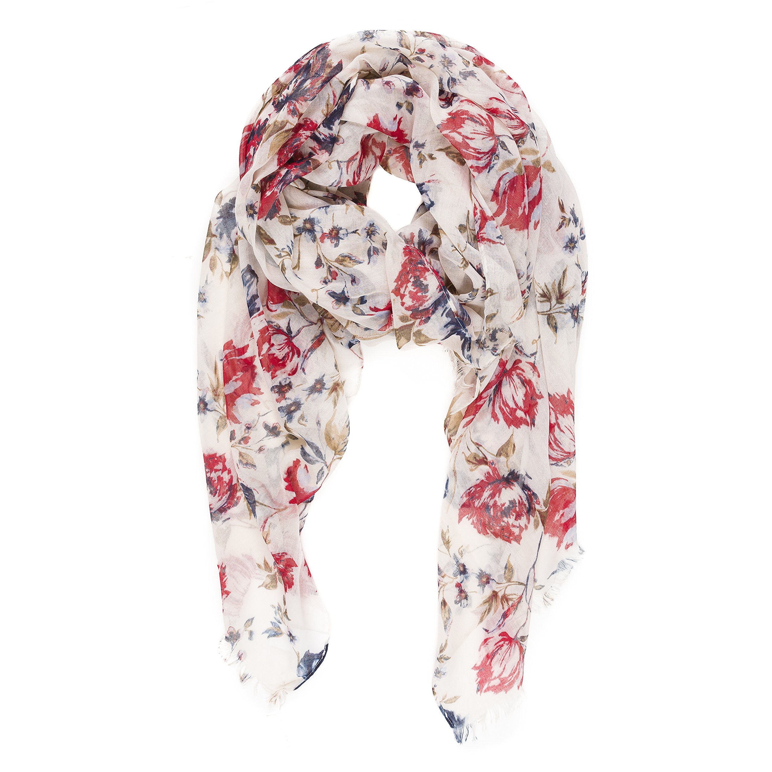 Stylish MIMOSITO Lightweight Floral Scarf for Women - Fashionable Wrap Shawl for Fall & Winter - Perfect for Office, Travel and Casual Outfits