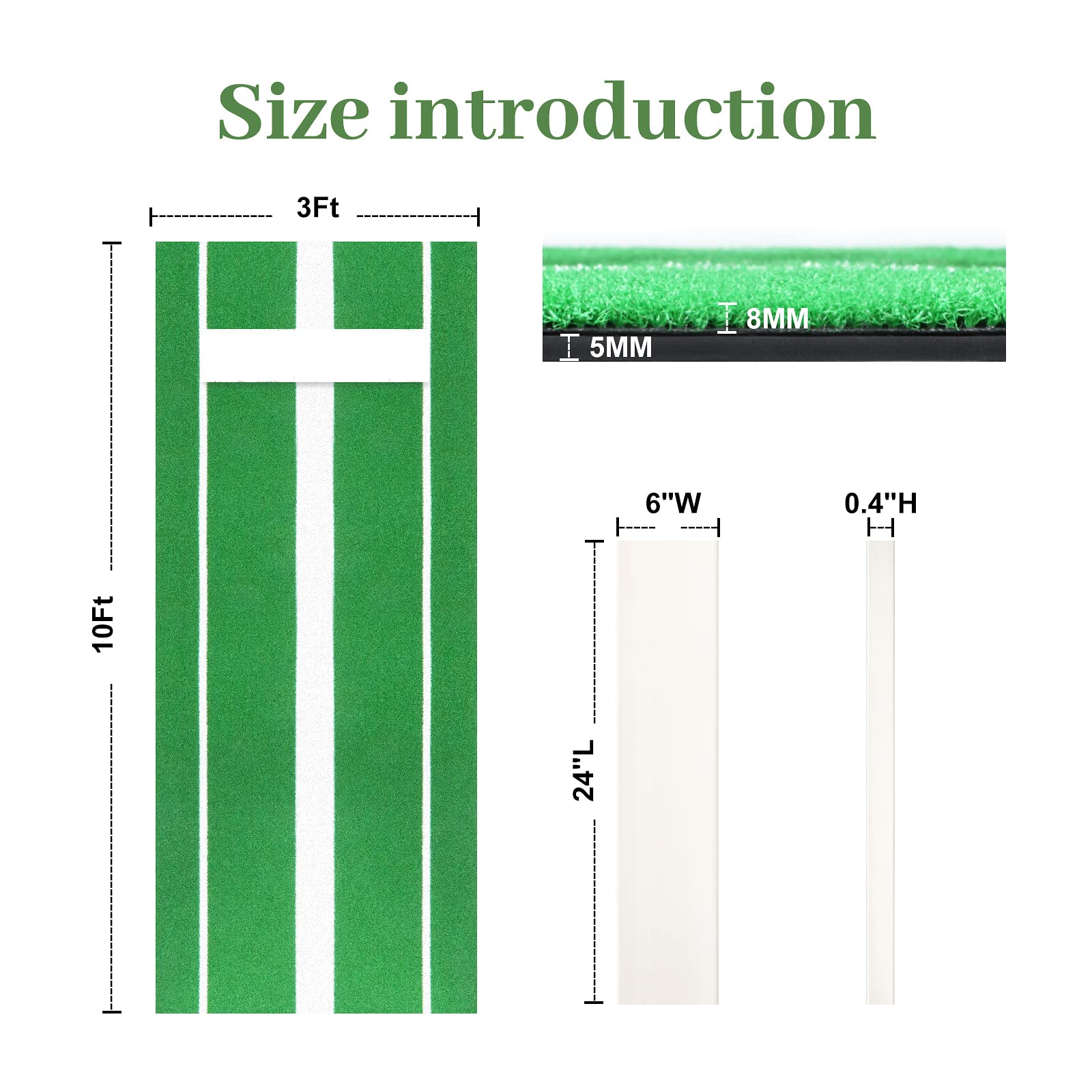 Regulation Softball Pitching Mat - 10' x 3' Non-Slip Pitching Rubber with 5mm Thick Pad for Indoor/Outdoor Practice | Durable, Anti-Fade Training Equipment for Softball Pitchers | Perfect for Backyard, Field & Gym Training