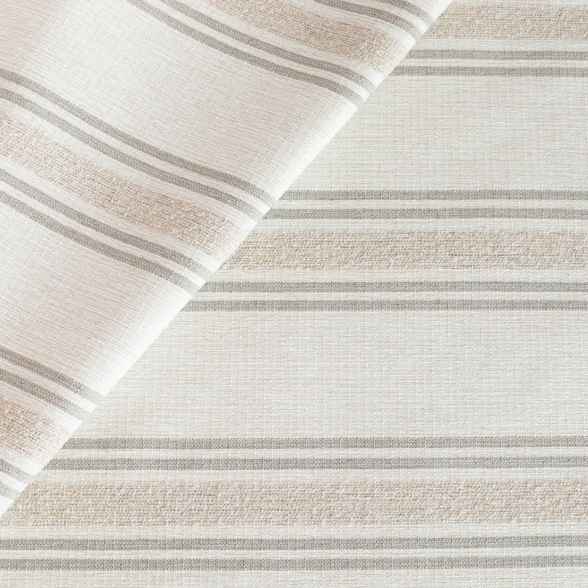 Premium Catalina Stripe Indoor Outdoor Fabric - Sand Color - Waterproof & UV Resistant for Patio Furniture, Cushions, and Outdoor Decor