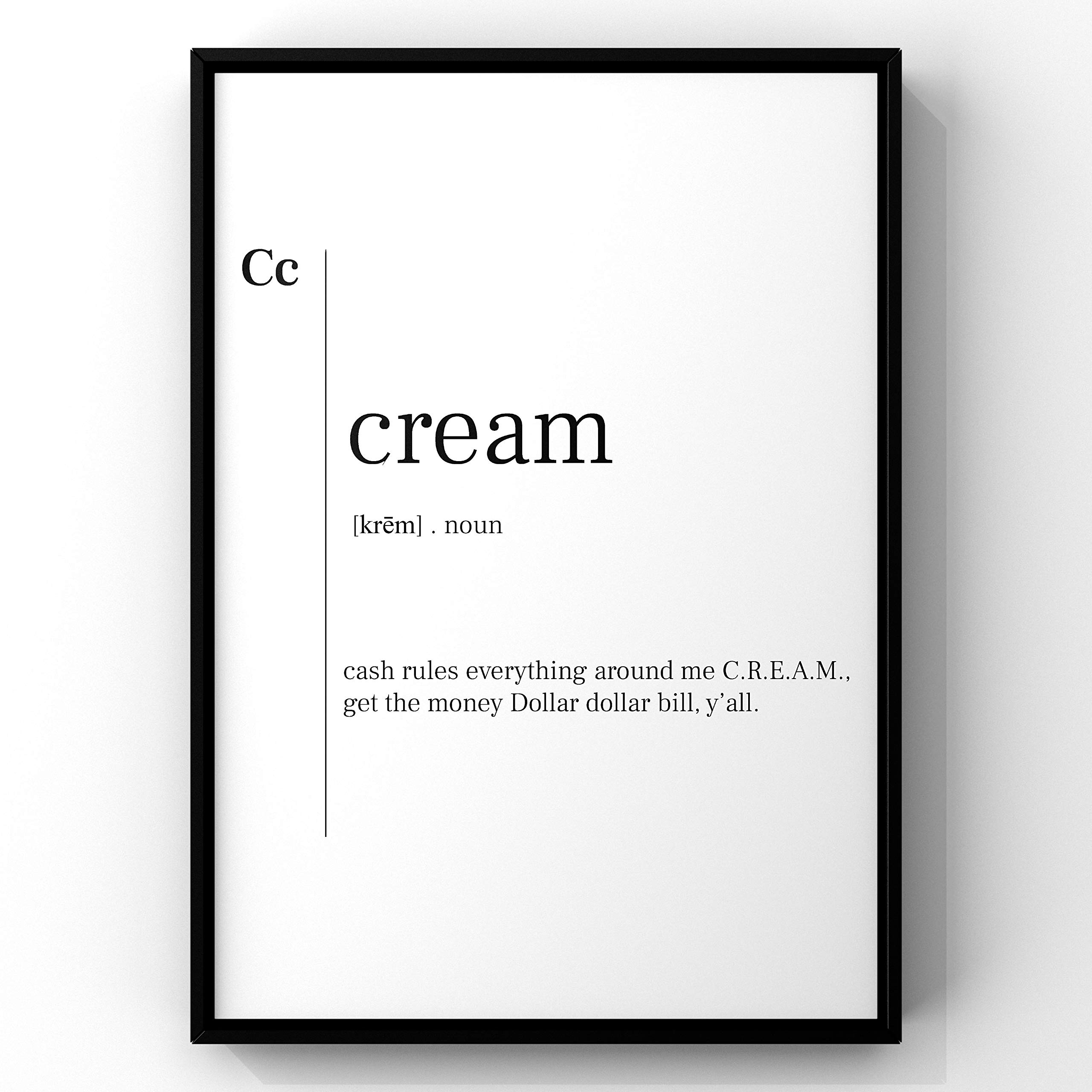 Cream Definition Print - Minimalist Typography Wall Art Poster with Inspirational Quote - Perfect for Home, Office & Gift Decor