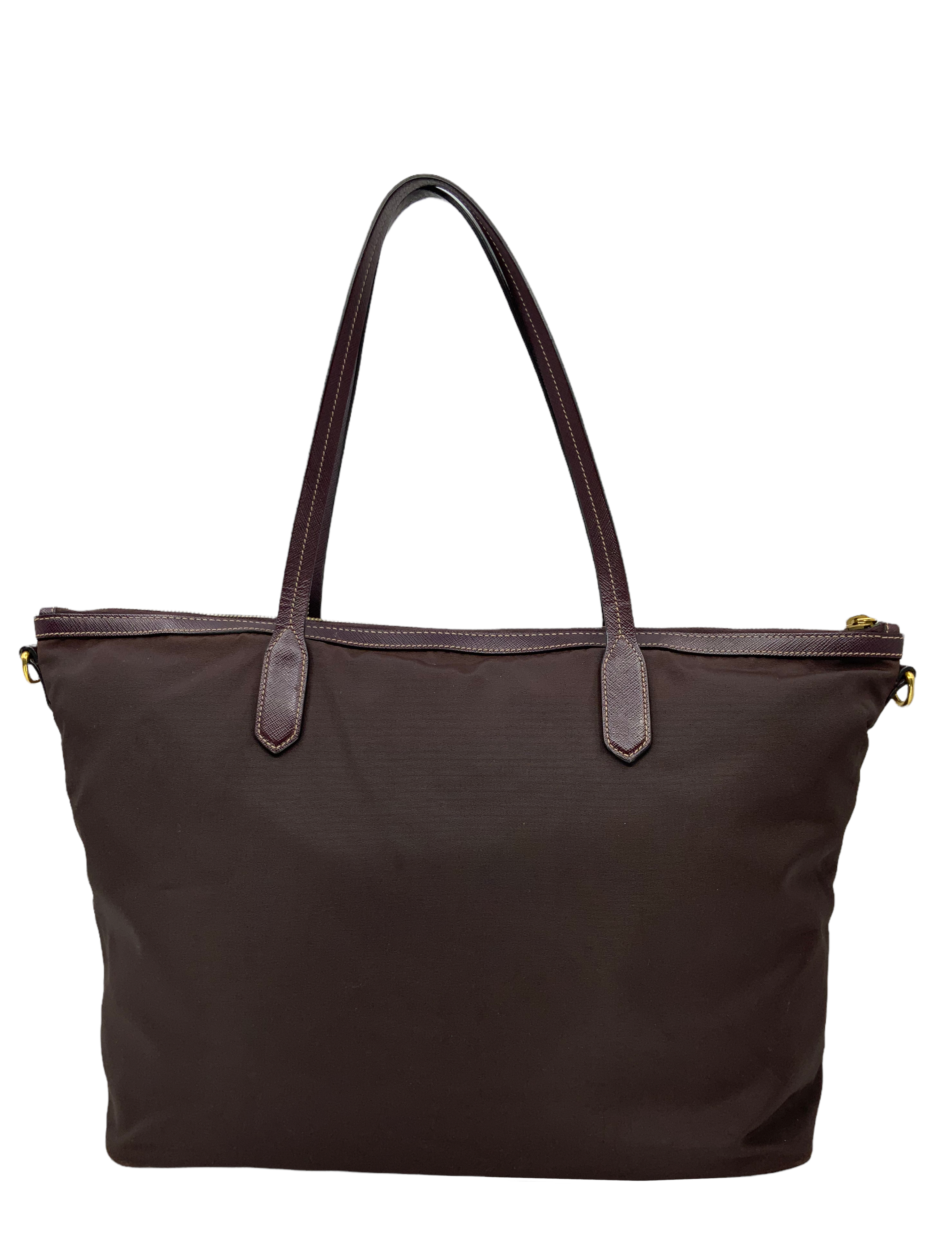 PRADA Tessuto Nylon and Saffiano Leather Tote Bag for Women | Luxury Designer Handbag for Work, Travel & Everyday Use