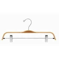 50 Pack Laminated Bamboo Pant & Skirt Hangers - Space Saving Closet Organizers for Retail Display, Home Storage, and Boutique Clothing Presentation