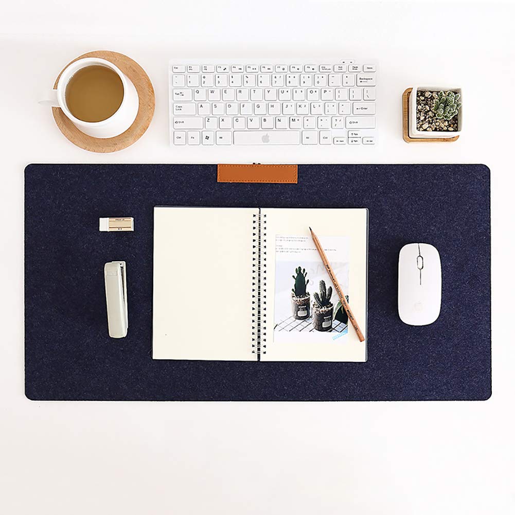 Premium Large Gaming Mouse Pad - Non-Slip Felt Desk Mat for PC, Laptop & Office Work - Wine Red (35.4