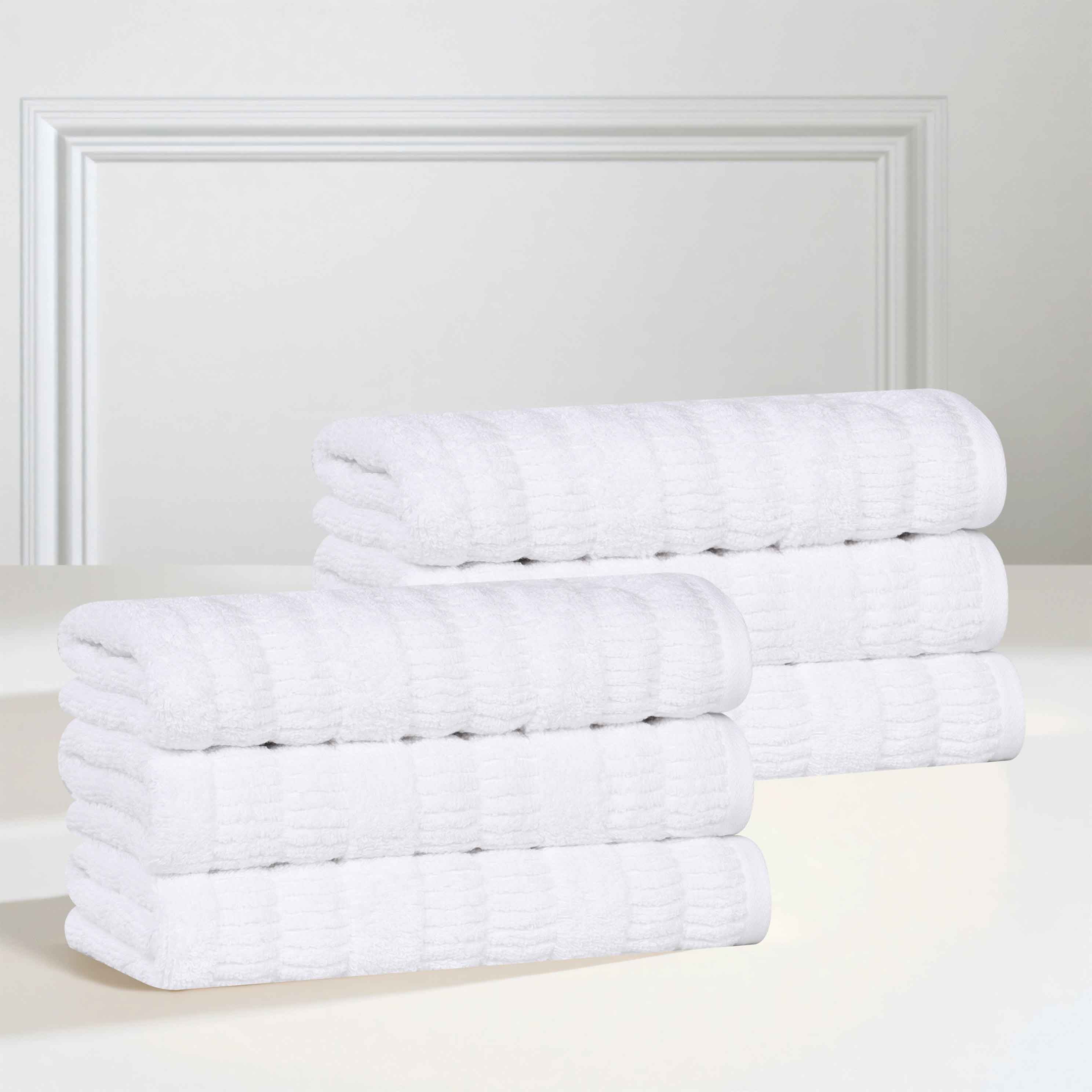 Premium Mika Smart Twist Cotton Solid Hand Towels - Set of 6, Soft & Absorbent Bathroom & Kitchen Towels for Home, Gym, Spa, and Travel Use