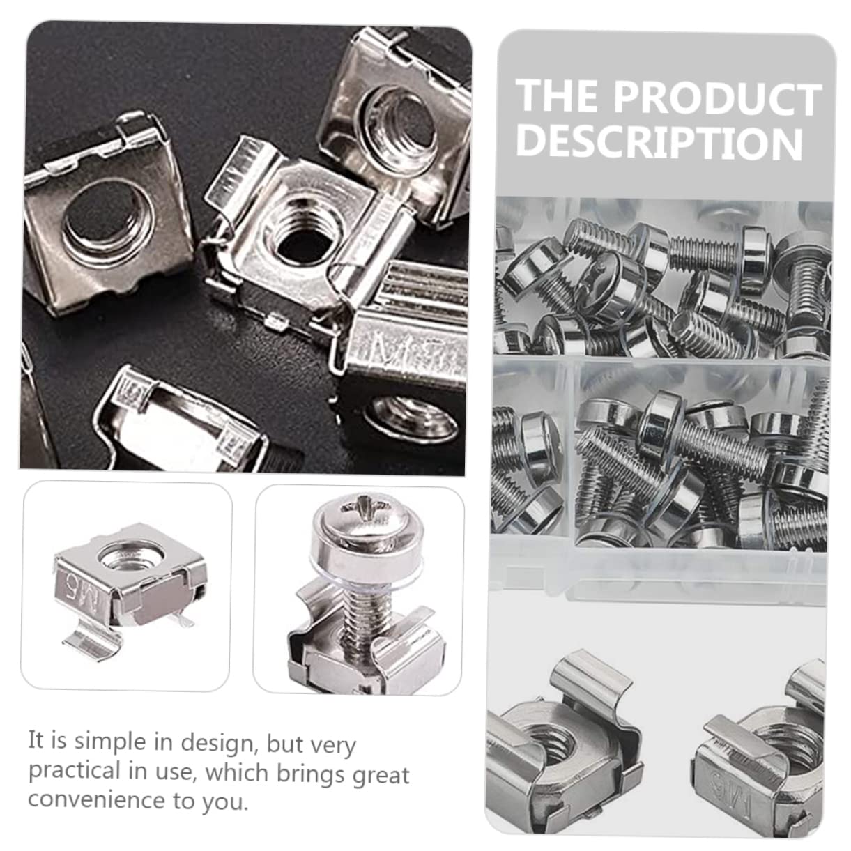 AOKWAWALIY 1 Set Server Rack Screws Kit - Includes Cage Nuts, Rack Mount Screws, and Hardware for Server Cabinets - Durable Carbon Steel Construction - Perfect for IT, Data Center, and Computer Rack Installation