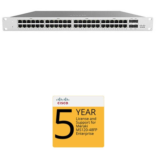 Cisco MS120-48FP 48-Port Gigabit Ethernet Switch with 5-Year Enterprise License & Support | Ideal for Business Networks, Data Centers & Office IT Infrastructure