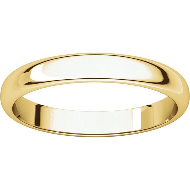 14K Gold 3mm Half Round Wedding Band for Women - Elegant & Timeless Bridal Ring for Engagement, Anniversary & Special Occasions