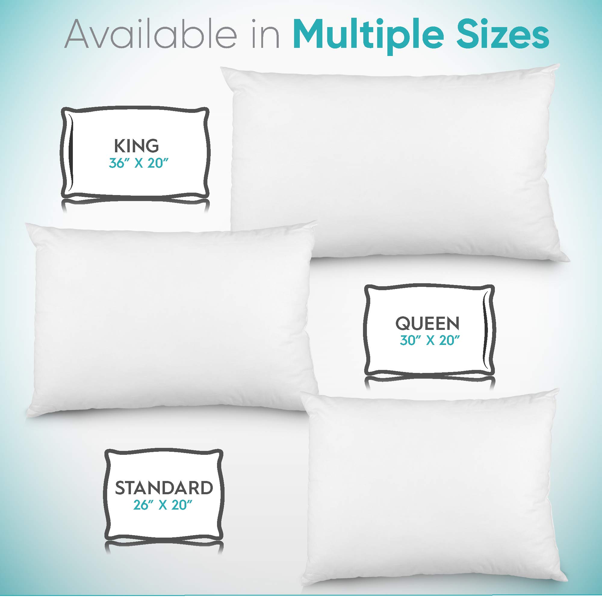 Premium Cluster Fiber Pillow Set of 2 - Queen Size Hypoallergenic Down Alternative Pillows | Ultra Soft & Fluffy Polyester Filled for Neck Support & Comfort | Perfect for Side Sleepers, Back Pain Relief & Restful Night Sleep | Bedroom, Guest Room & Hotel Style Bedding