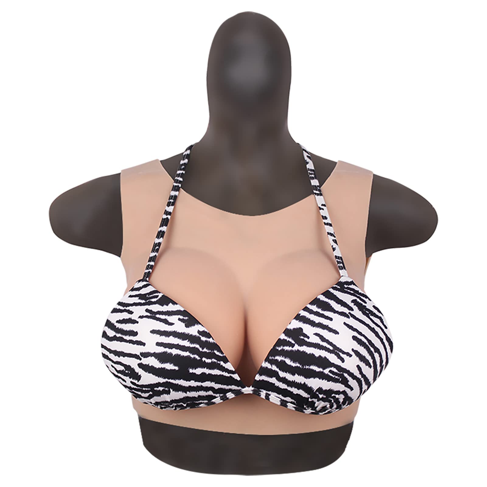 Premium Silicone Breast Plates - Natural Looking Fake Breast Forms for Crossdressers, Transgender & Mastectomy Patients | Comfortable Round Collar Enhancer for Cosplay, Drag Shows & Everyday Wear