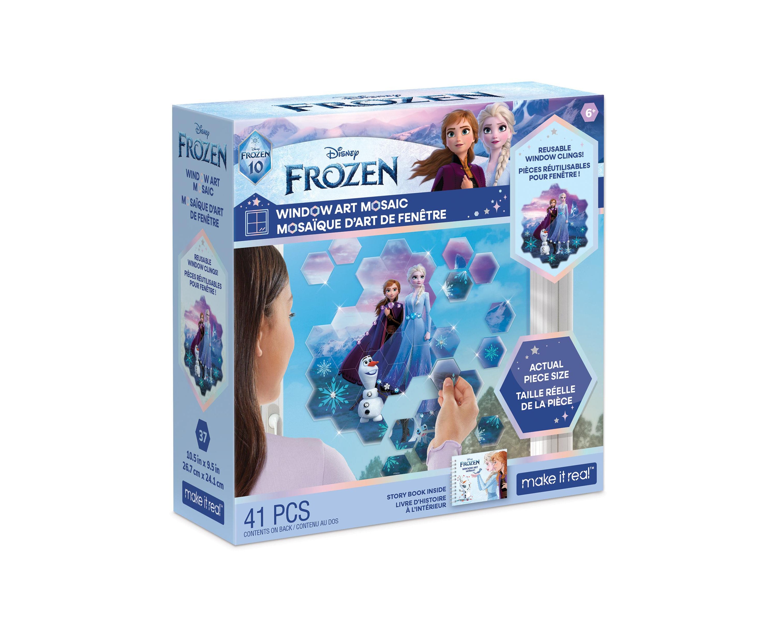 Disney Frozen Window Art Mosaic Kit - Create Elsa & Anna Stained Glass Mosaics for Kids Room Decor & DIY Craft Projects