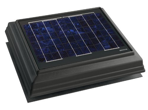 Broan 355SOWW Solar Powered Attic Ventilator - Weather Wood Finish, Surface Mount, Energy Efficient Roof Ventilation for Home Cooling & Moisture Control - Perfect for Residential Attics, Garages & Sheds