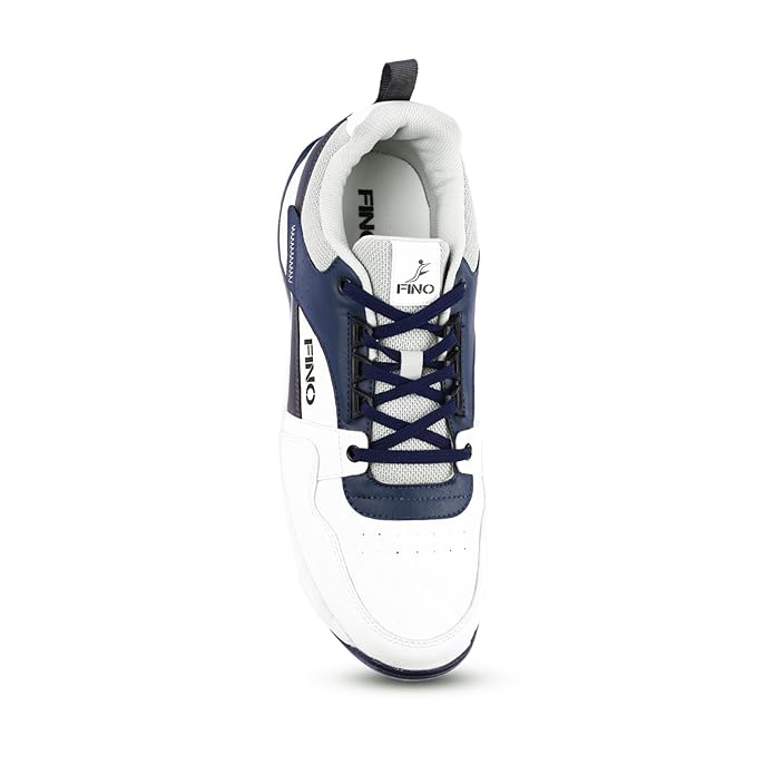 FINO C 12 Dark Gray & Navy Blue Cricket Shoes for Men - Lightweight Sports Footwear with Enhanced Grip - Perfect for Cricket Matches, Training, and Outdoor Games