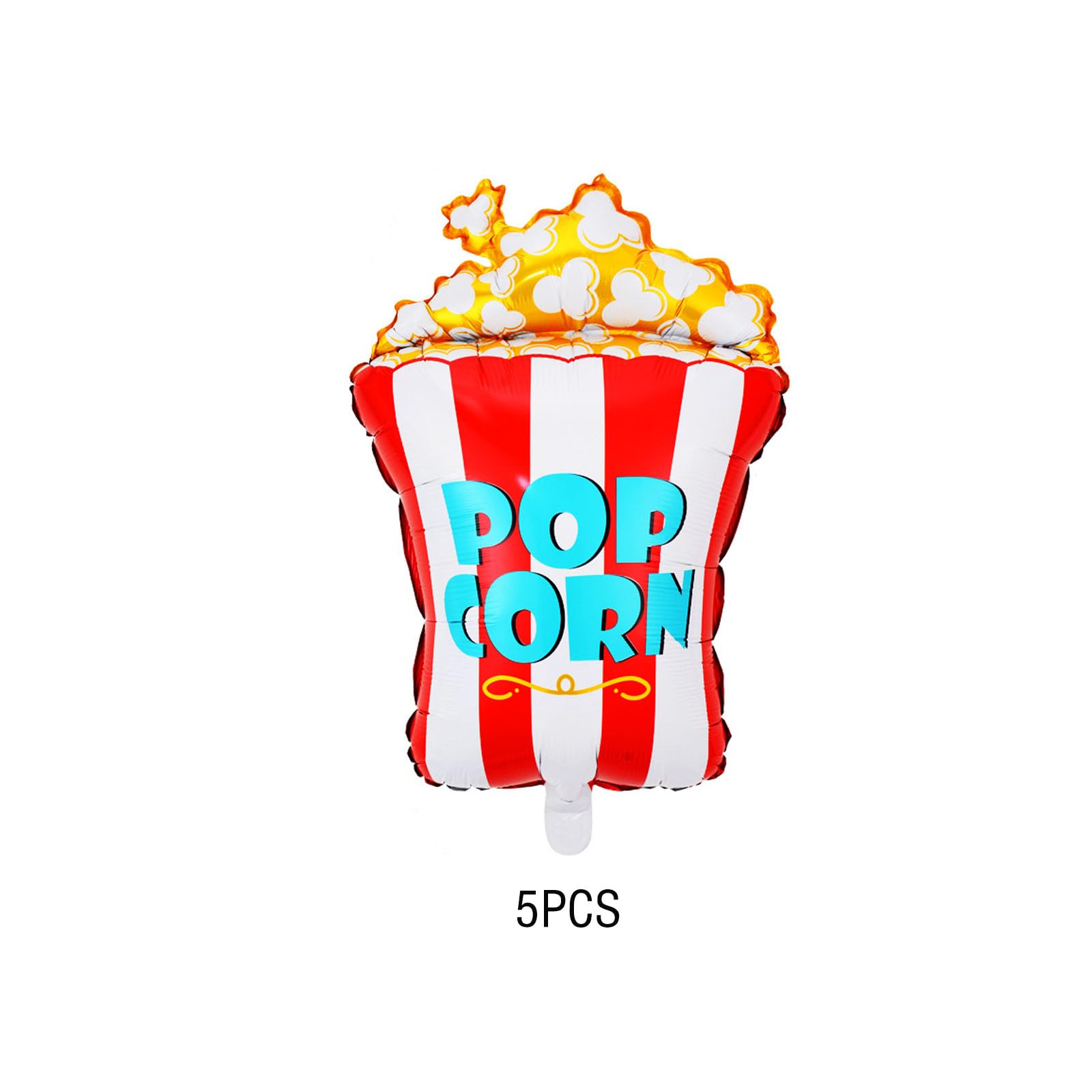 5Pcs Popcorn Foil Balloons for Birthday Party Decorations - Kids Baby Shower, Movie Night Themed Party Supplies - Perfect for Indoor & Outdoor Celebrations
