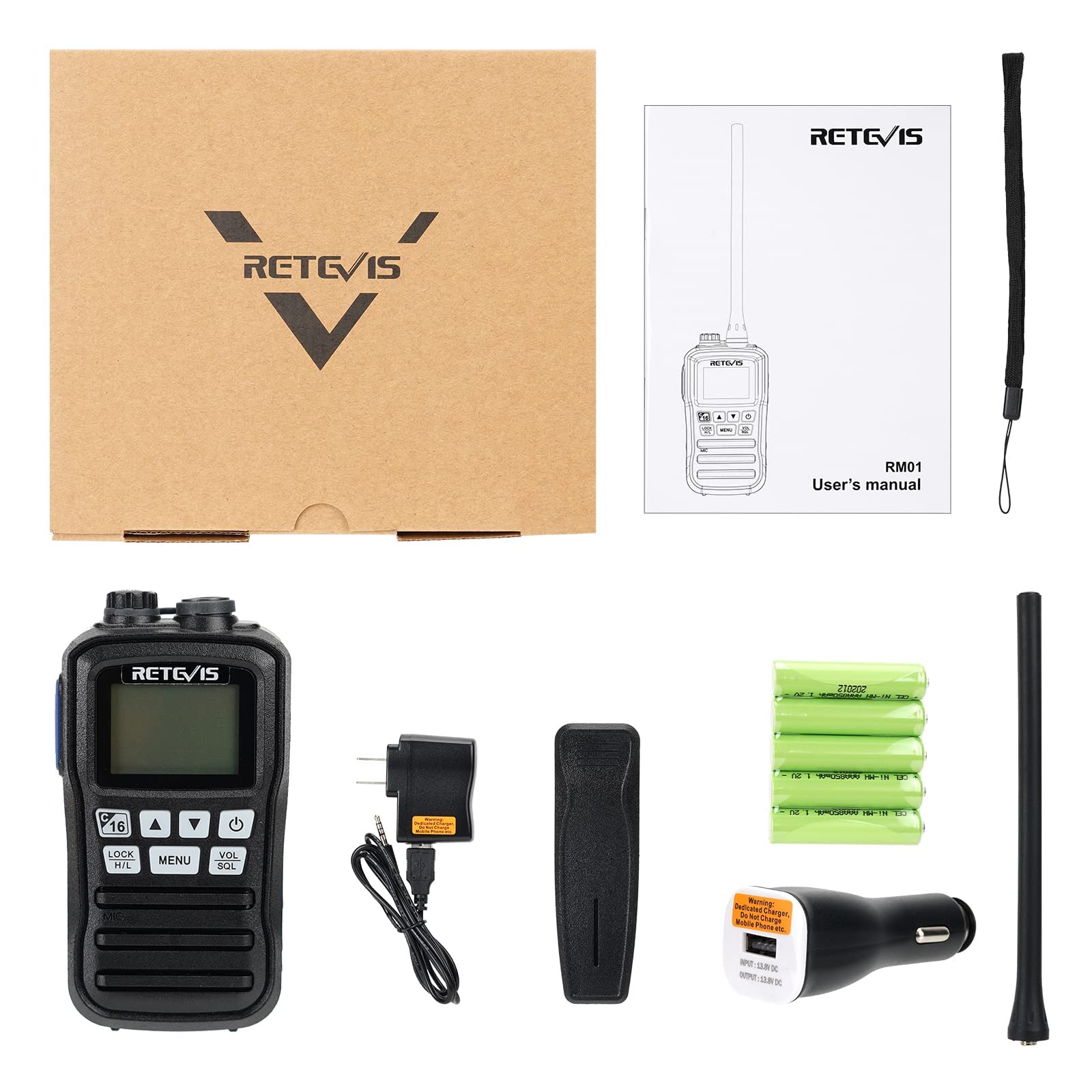 Retevis RM01 Waterproof Floating Handheld Marine Two-Way Radio with NOAA Weather Alert - IP67 Rated for Boating, Sailing & Emergency Communication (1 Pack) - Perfect for Boats, Yachts, Fishing & Marine Adventures