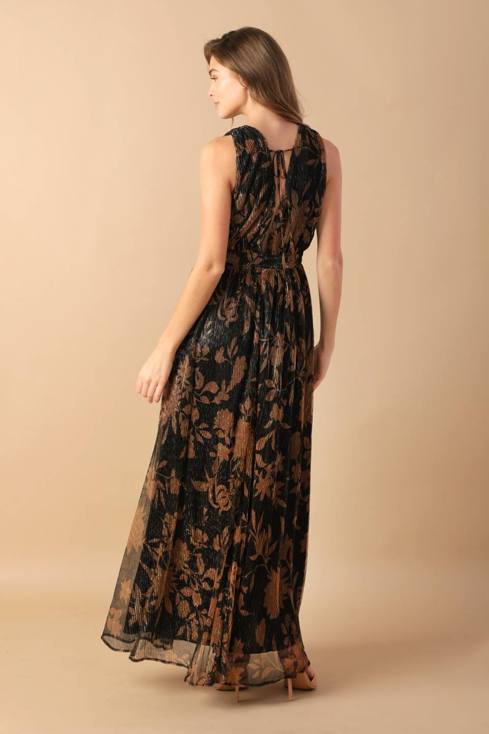 EVERYDAY HUSTLE WOVEN PLEATED MAXI DRESS - Women's Flowy Boho Long Dress for Casual Wear, Beach & Summer Outfits