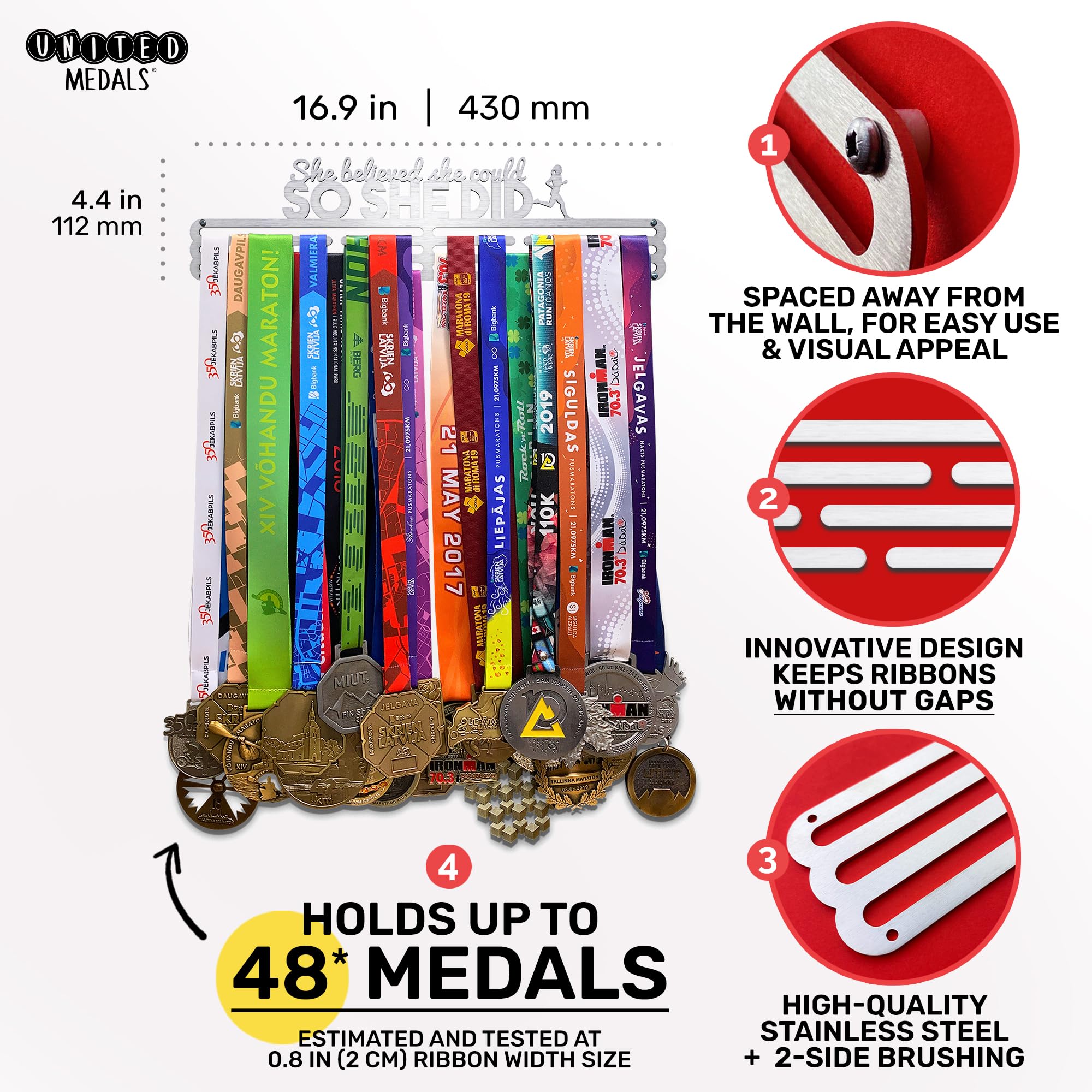 Beast Mode Medal Holder - Heavy Duty Steel Medal Hanger Display Rack for Awards & Trophies - Perfect for Sports Achievements, Military Medals & Competition Ribbons Display