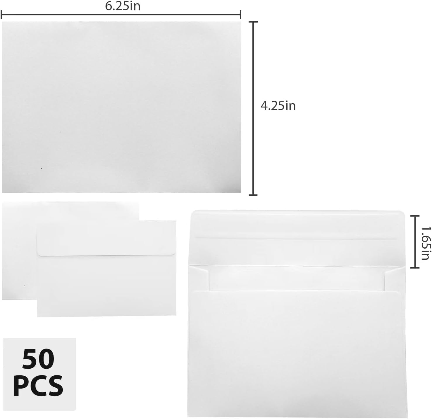 50 Pack White 4x6 Self Seal Envelopes - A4 Size Printable Invitation Envelopes for Weddings, Greeting Cards, Photos & Mailing | Perfect for DIY Invitations, Business Correspondence & Special Occasions