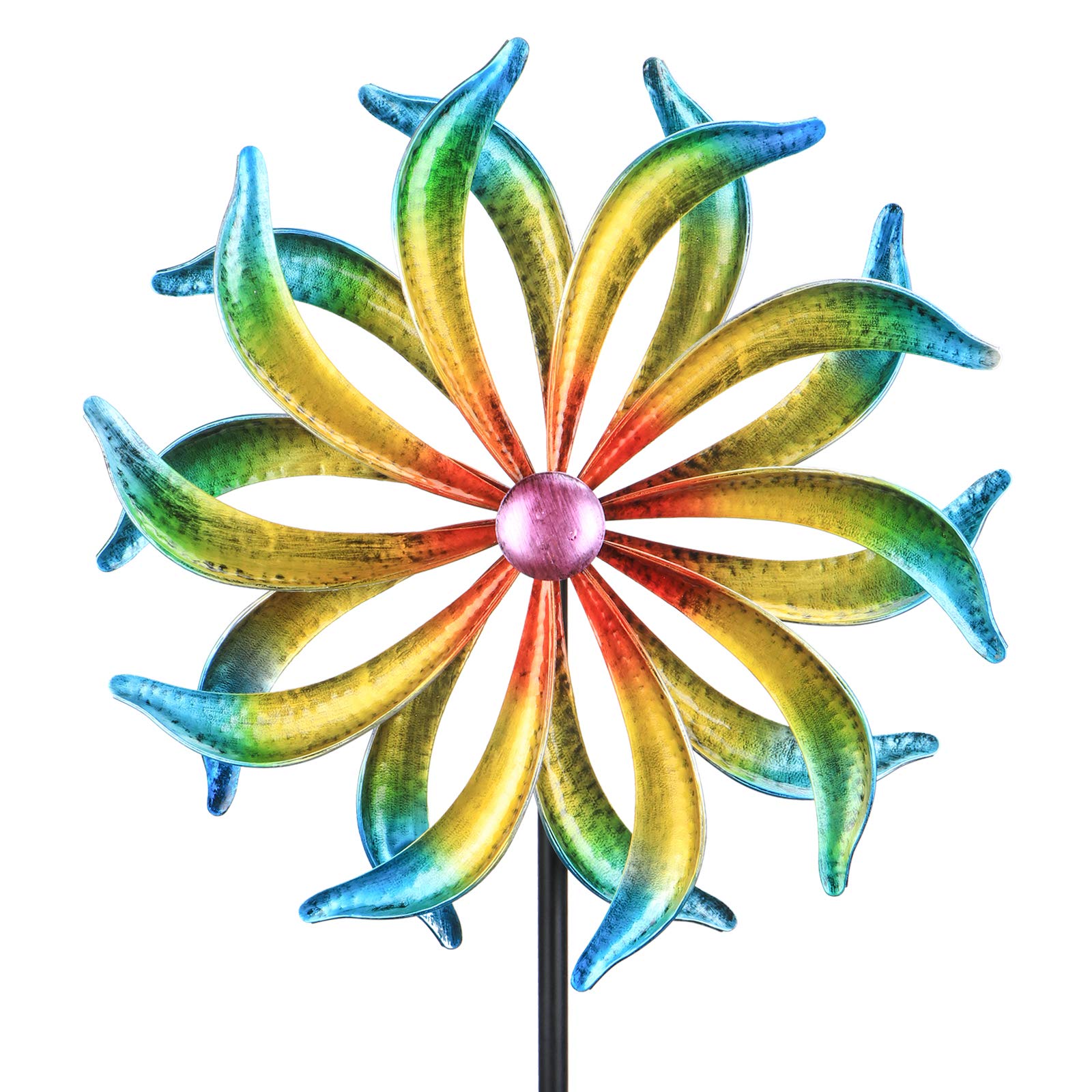 5 FT WONDER GARDEN Kinetic Wind Spinner - Metal Wind Sculpture for Outdoor Yard, Patio, Lawn & Garden Decor | Perfect for Backyard, Front Porch & Landscape Decoration