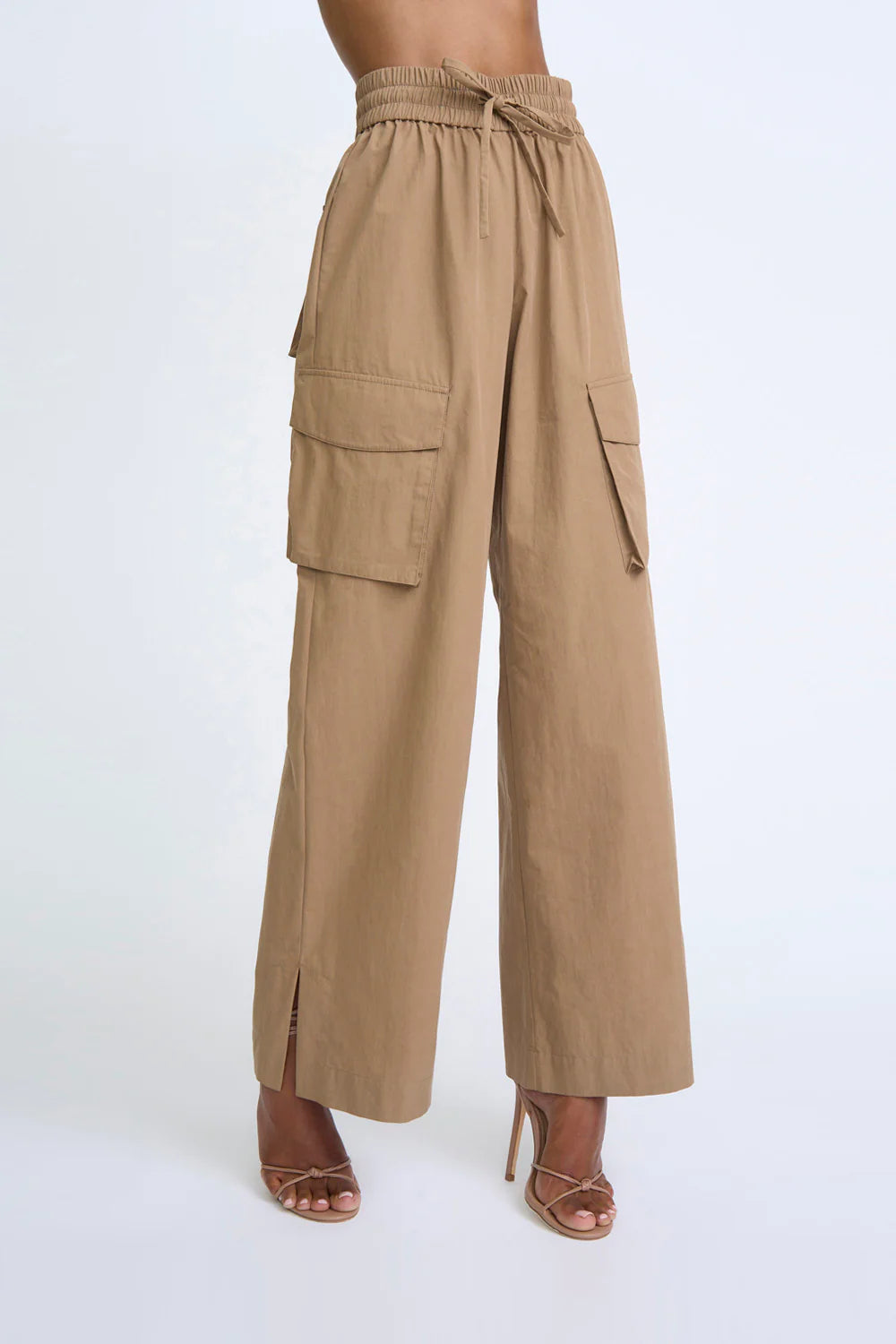 Elasticated Pocket Cargo Pants for Men - Comfortable Stretch Fit Casual Trousers in Chocolate Brown - Perfect for Outdoor Activities, Work & Travel