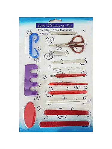 Baal Professional 15-Piece Manicure Kit Set for Women & Girls - Perfect for Home, Travel, and Salon Nail Care