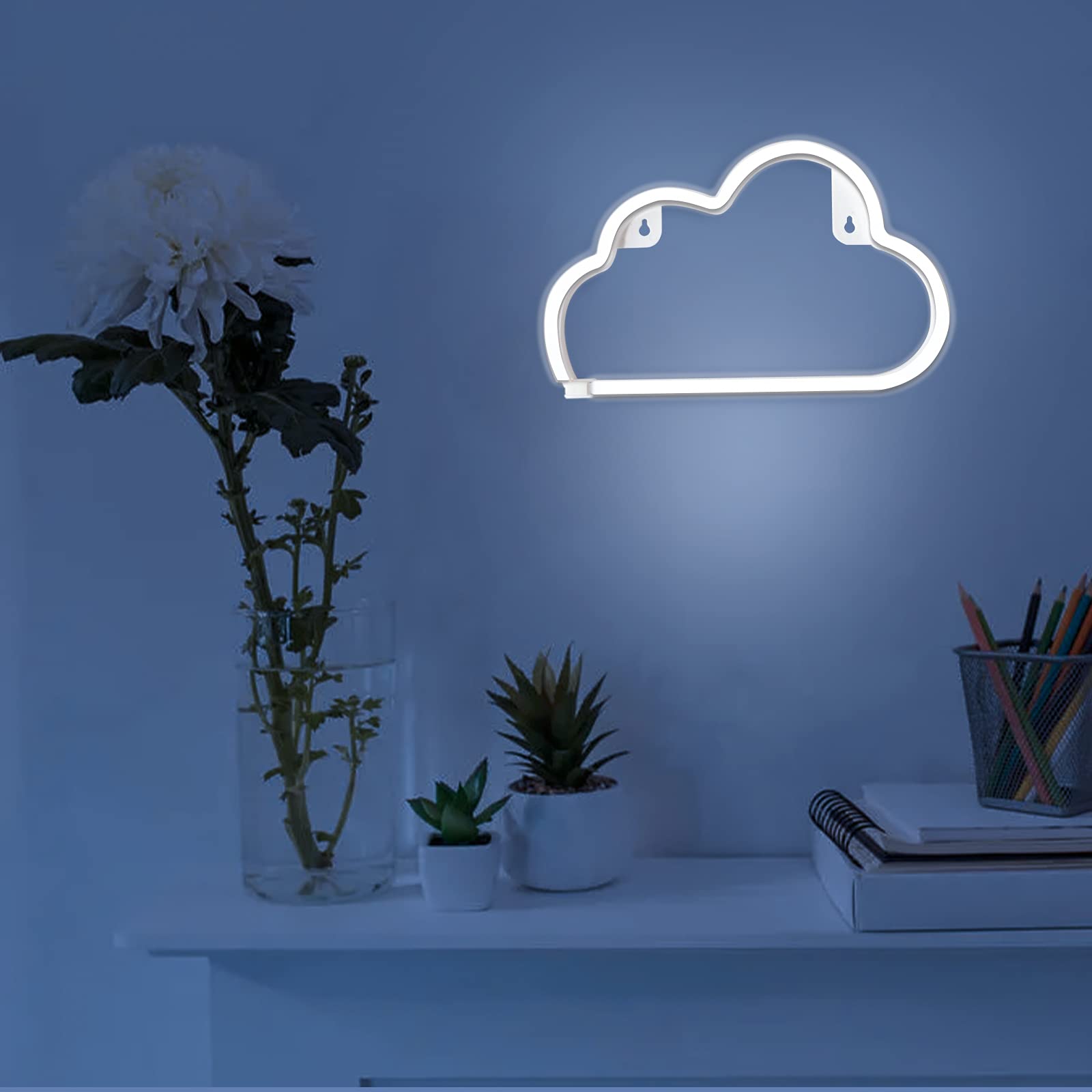 Custom Cloud Neon Signs - LED Wall Decor for Bedroom, Teen & Kids Room - Battery/USB Powered Aesthetic Light for Christmas, Birthday, Wedding & Party Decorations - Perfect for Home, Office & Gift Giving