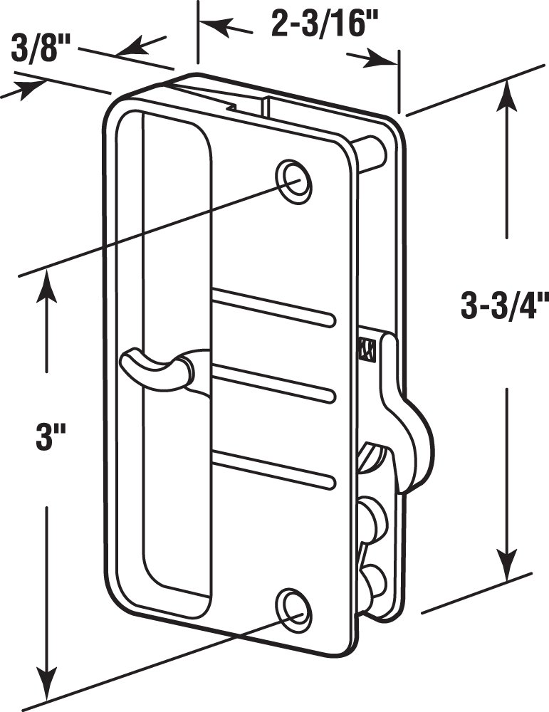 Slide-Co 12324 Black Plastic Screen Door Latch & Pull with Security Lock - Single Pack | Durable Entryway Hardware for Patio, Porch & Storm Doors