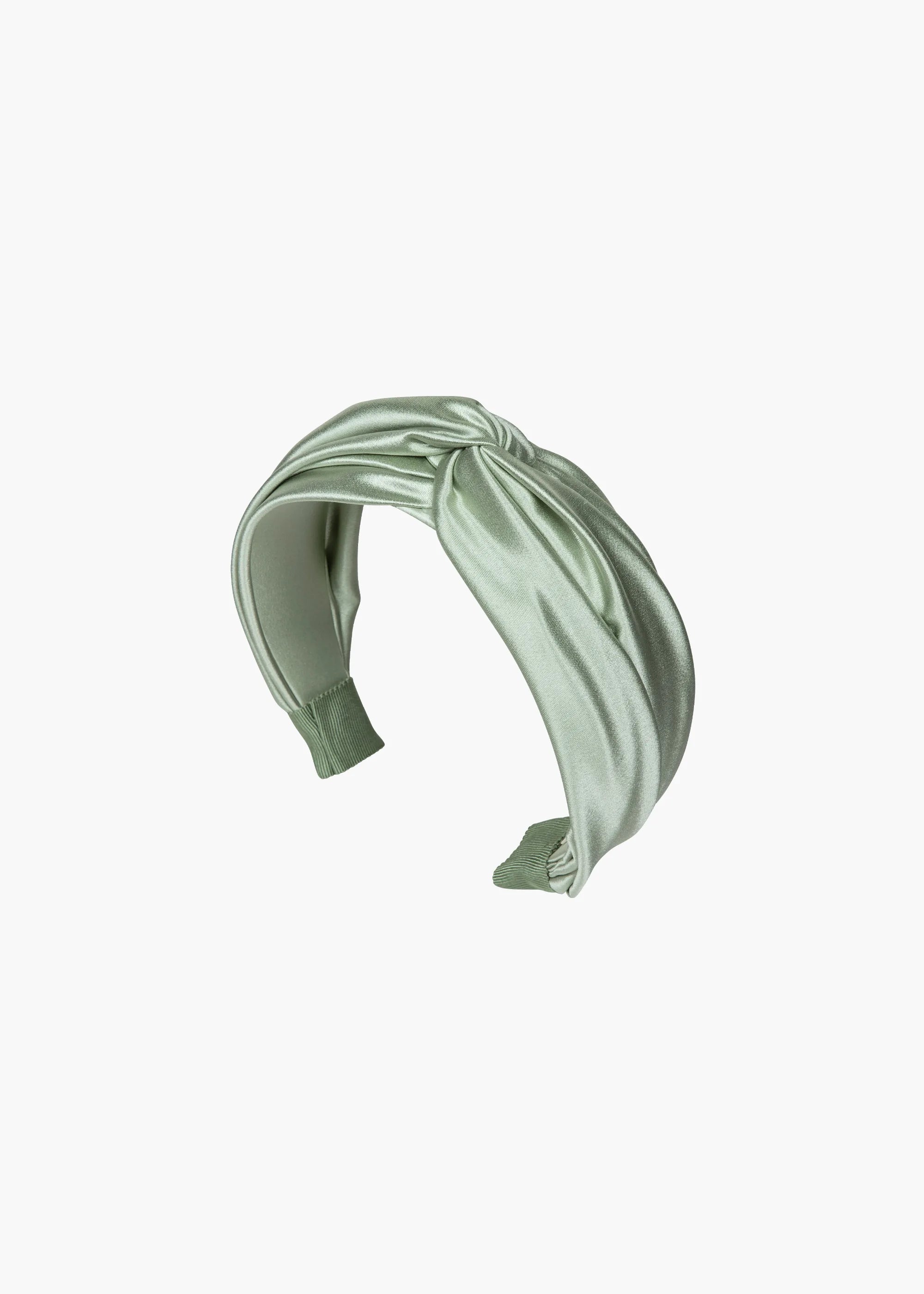 Silk Satin Twist Headband for Women - Pistachio Green Hair Accessory for Work, Wedding & Everyday Style