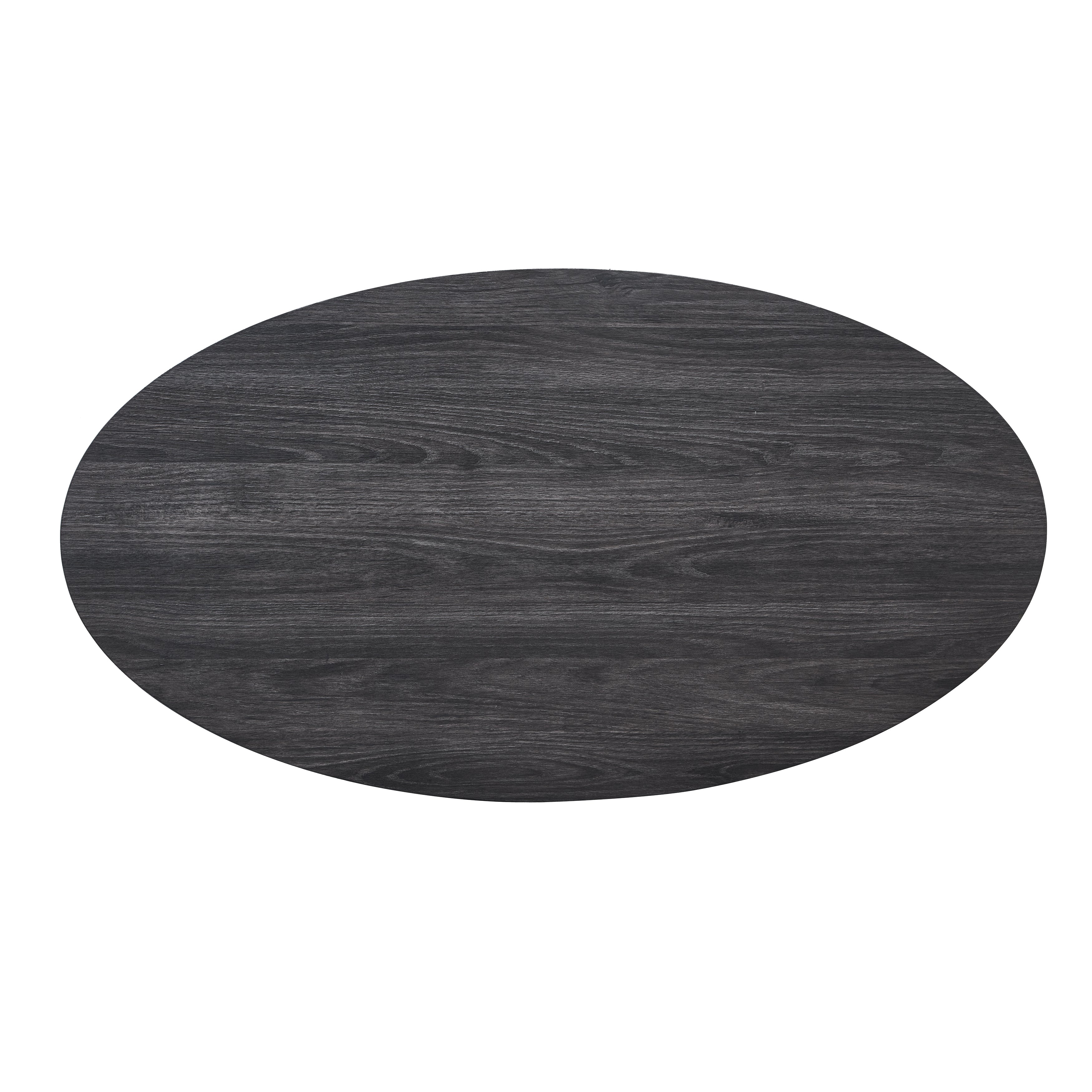 Roundhill Furniture Anze Contemporary Oval Wood Shelf Coffee Table - Modern Living Room Centerpiece for Home Decor & Storage