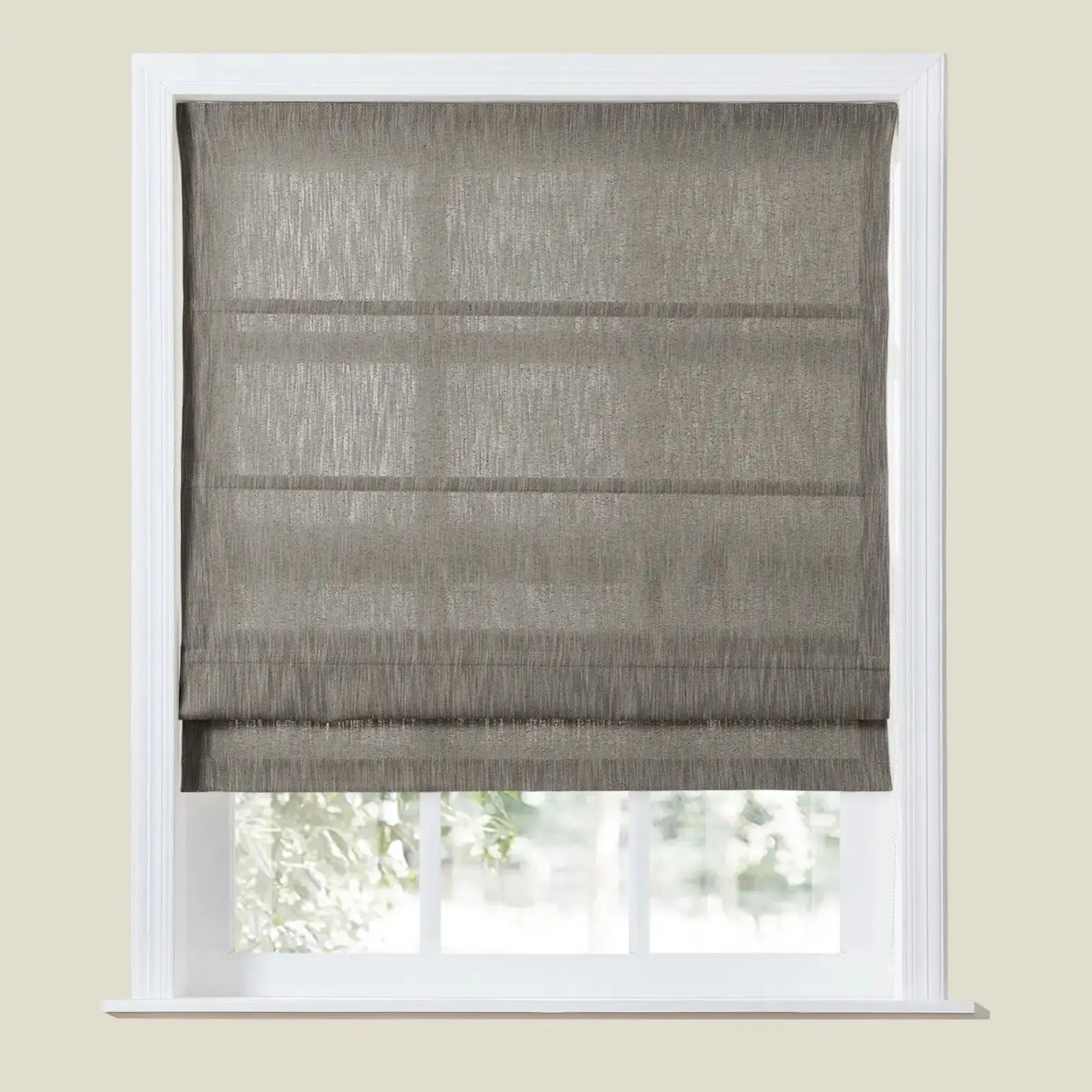 Cloe Cotton Blend Roman Shade with Cord Lift - Blackout Window Treatment for Bedroom & Living Room