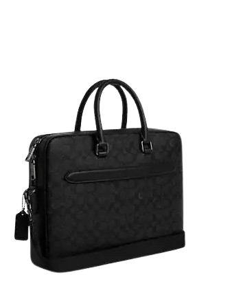 Coach Ethan Slim Briefcase in Signature Canvas - Stylish & Durable Business Bag for Work, Office & Travel | Professional Laptop Briefcase for Men & Women