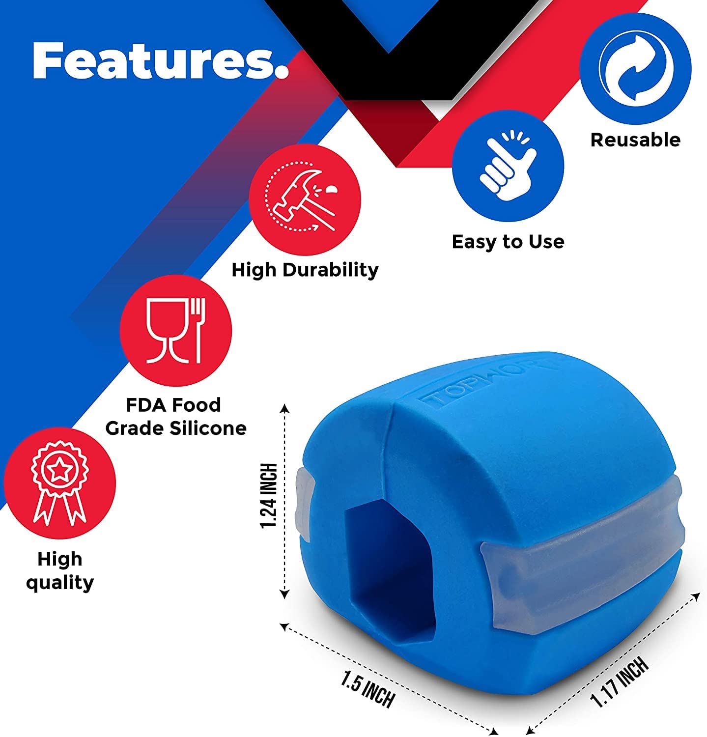 NAPPWE Facial & Jawline Exerciser - Double Chin Reducer for Face, Jaw, and Neck - Slim & Tone Facial Muscles - Stress Relief & Craving Control - Perfect for Home Workouts & Beauty Routines